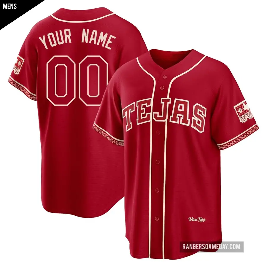 Men's Texas Rangers ＃00 Custom Limited Red 2026 City Connect Stadium Jersey