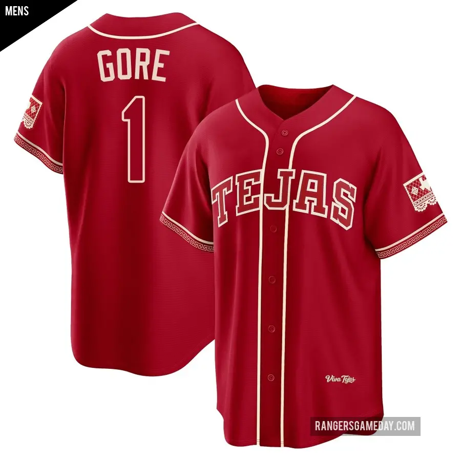 Men's Texas Rangers ＃1 MacKenzie Gore Limited Red 2026 City Connect Stadium Jersey