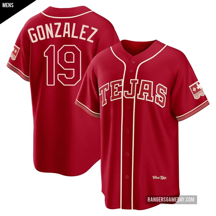 Men's Texas Rangers ＃19 Juan Gonzalez Limited Red 2026 City Connect Stadium Jersey