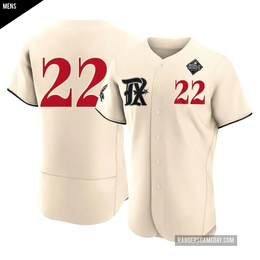 Men's Texas Rangers ＃22 Nick Martinez Authentic Cream 2023 City Connect 2023 World Series Jersey