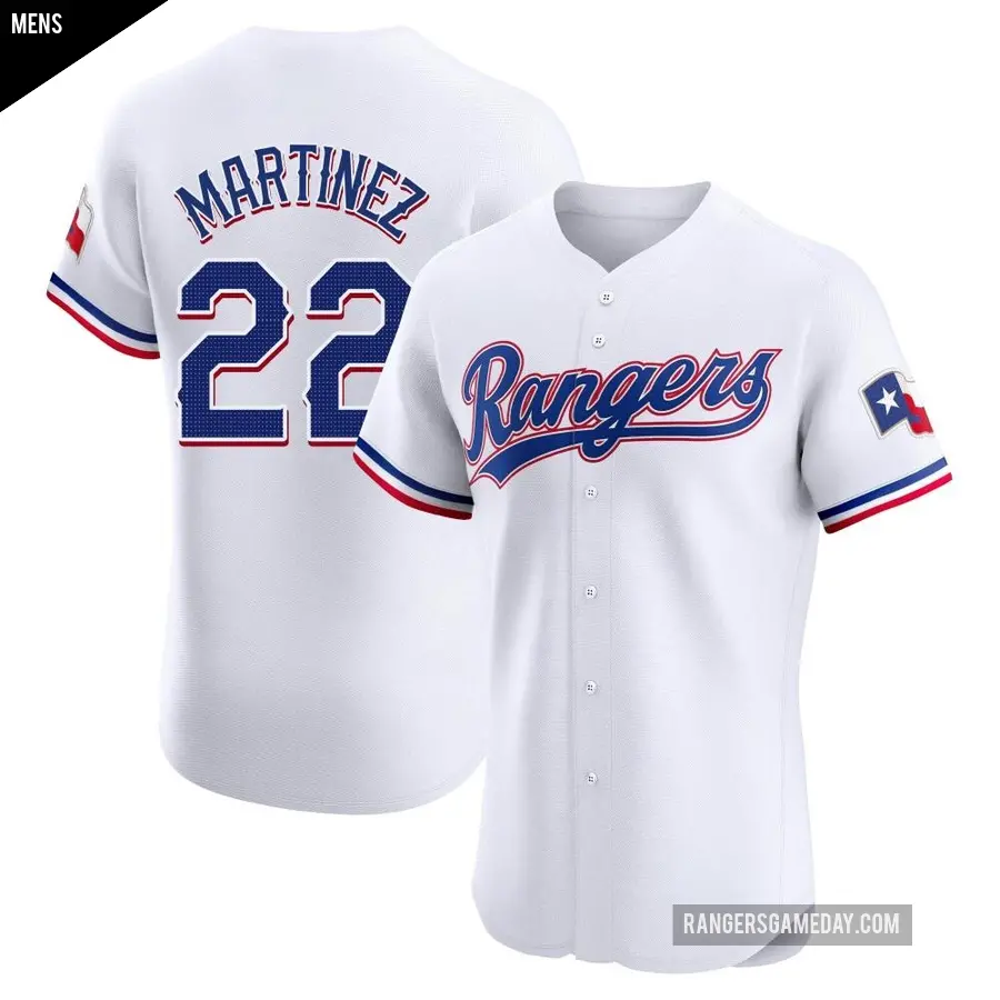 Men's Texas Rangers ＃22 Nick Martinez Elite White Home Jersey