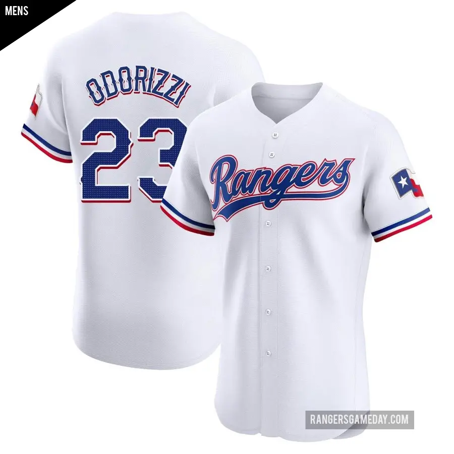 Men's Texas Rangers ＃23 Jake Odorizzi Elite White Home Jersey