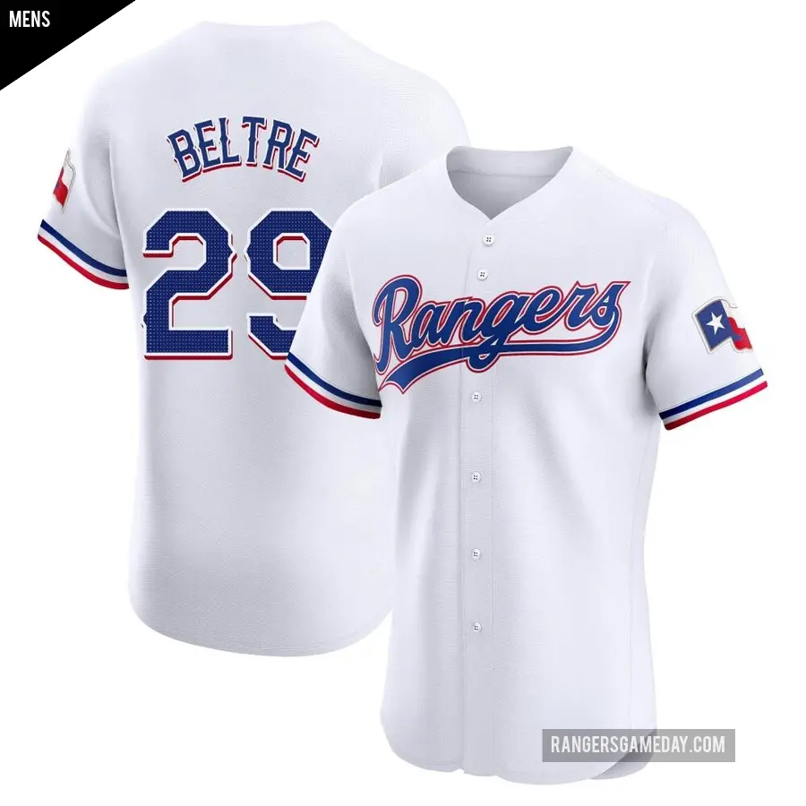 Men's Texas Rangers ＃29 Adrian Beltre Elite White Home Jersey