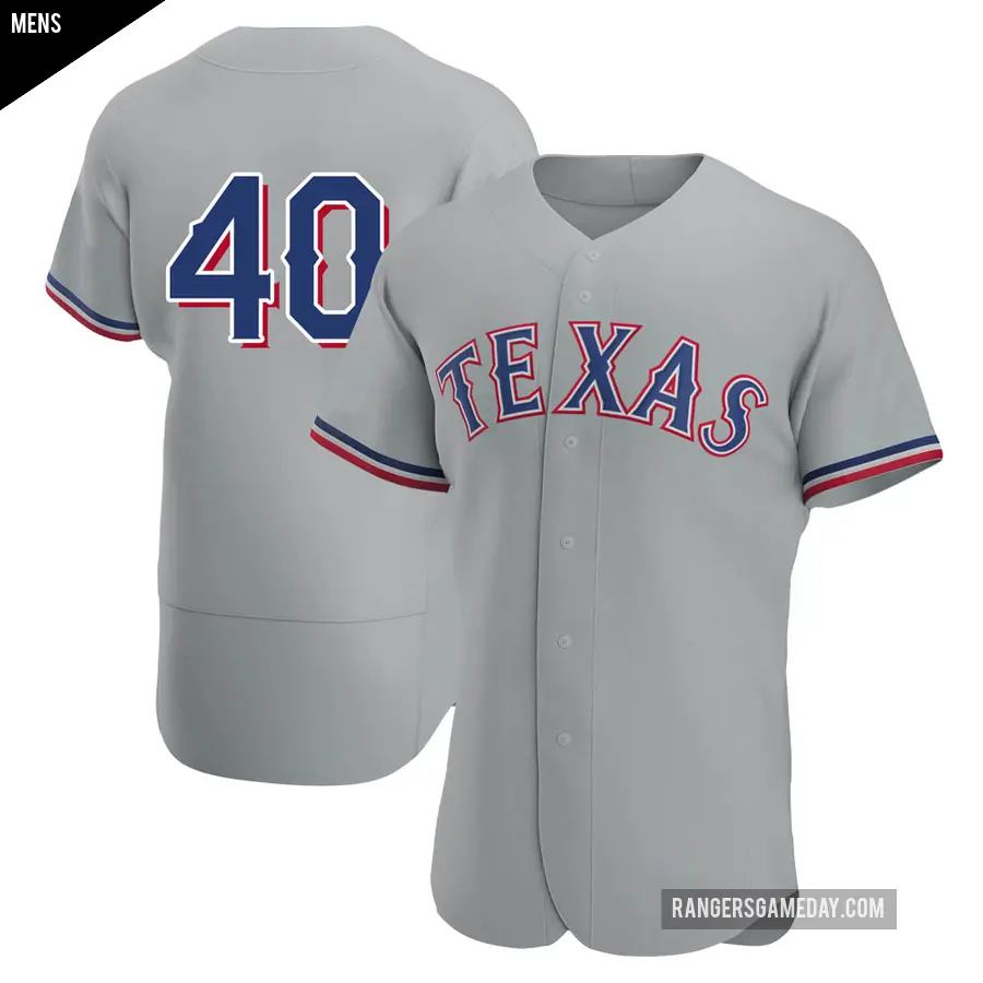 Men's Texas Rangers ＃40 Bartolo Colon Authentic Gray Road Jersey