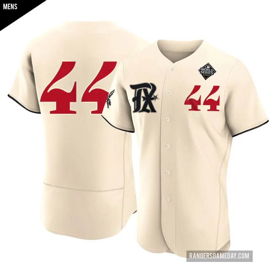 Men's Texas Rangers ＃44 Rowdy Tellez Authentic Cream 2023 City Connect 2023 World Series Jersey