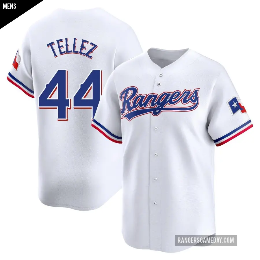 Men's Texas Rangers ＃44 Rowdy Tellez Limited White Home Jersey