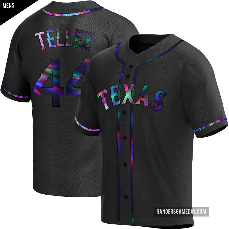 Men's Texas Rangers ＃44 Rowdy Tellez Replica Black Holographic Alternate Jersey