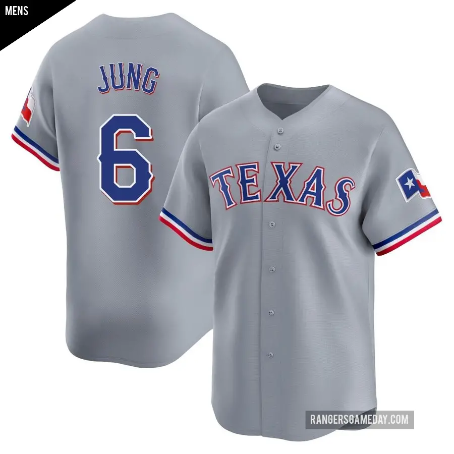 Men's Texas Rangers ＃6 Josh Jung Limited Gray Away Jersey