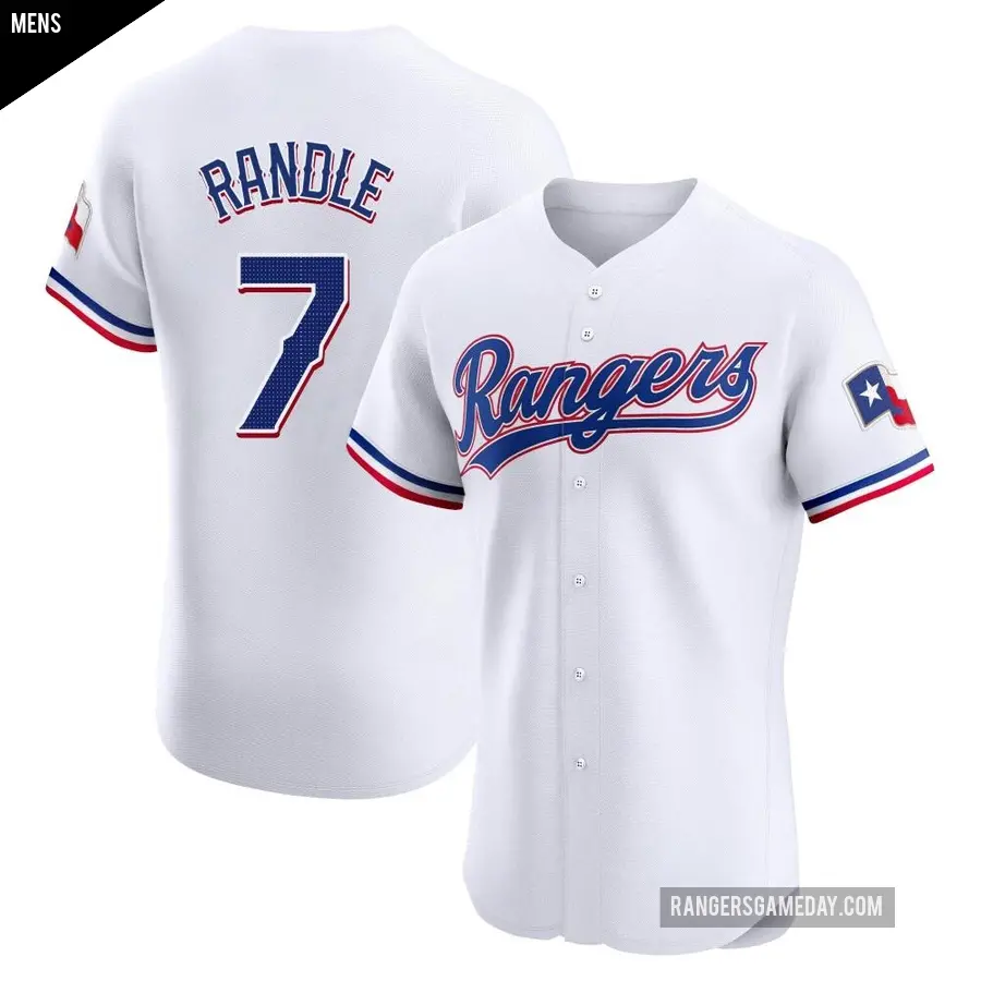 Men's Texas Rangers ＃7 Lenny Randle Elite White Home Jersey