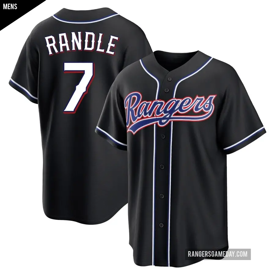 Men's Texas Rangers ＃7 Lenny Randle Replica Black Fashion Out Jersey