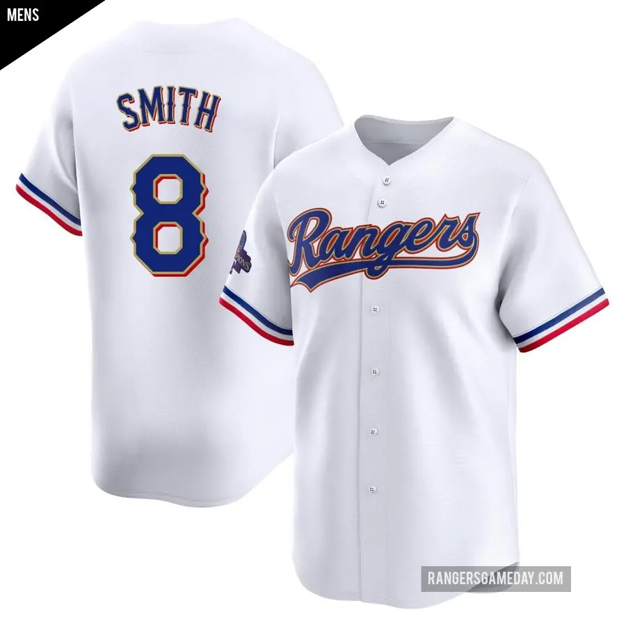 Men's Texas Rangers ＃8 Josh Smith Limited Gold White 2024 Collection Jersey