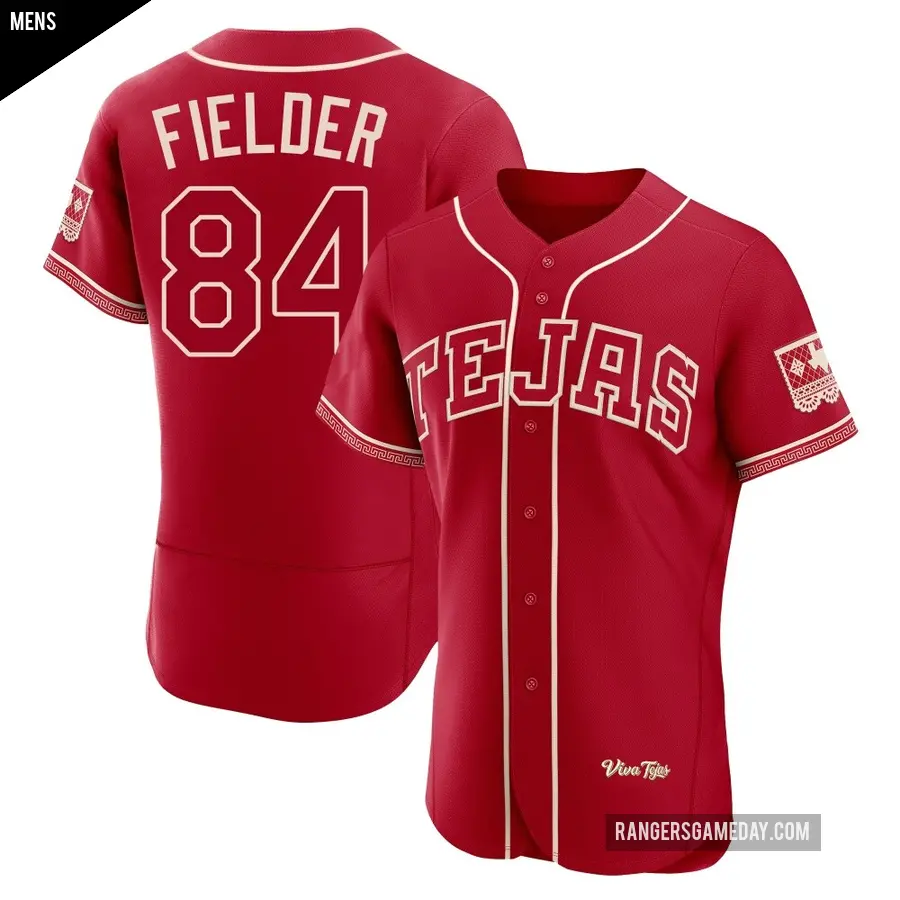 Men's Texas Rangers ＃84 Prince Fielder Authentic Red 2026 City Connect Stadium Jersey