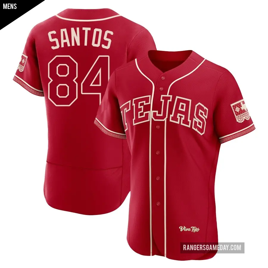 Men's Texas Rangers ＃84 Winston Santos Authentic Red 2026 City Connect Stadium Jersey