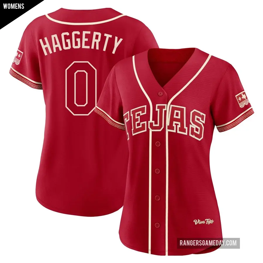 Women's Texas Rangers ＃0 Sam Haggerty Limited Red 2026 City Connect Stadium Jersey