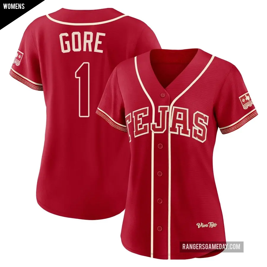 Women's Texas Rangers ＃1 MacKenzie Gore Limited Red 2026 City Connect Stadium Jersey