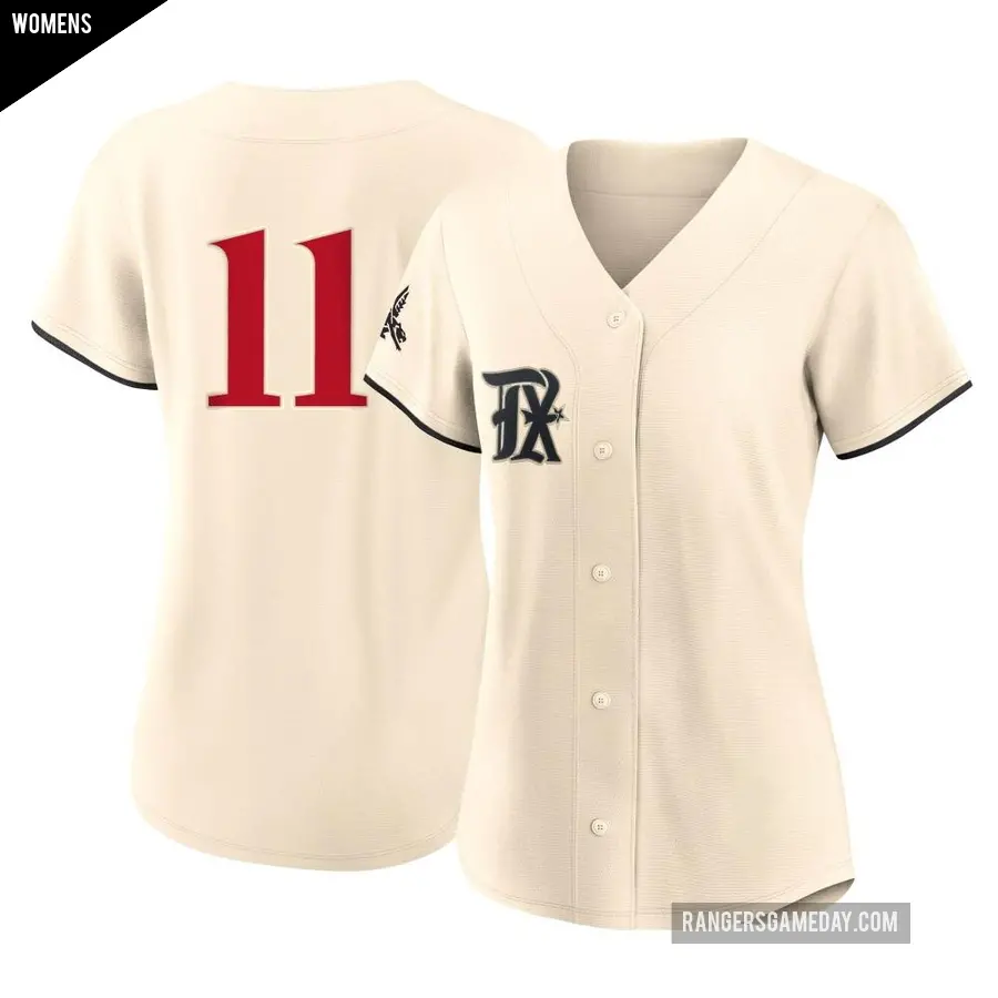 Women's Texas Rangers ＃11 Toby Harrah Authentic Cream 2023 City Connect Jersey