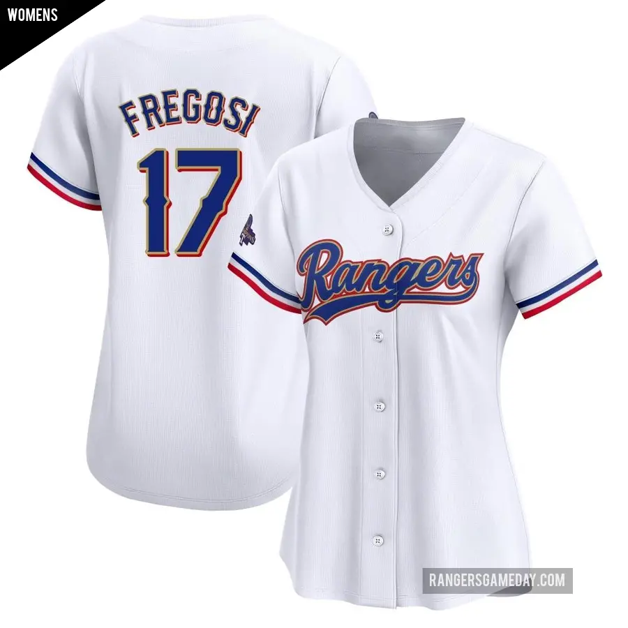 Women's Texas Rangers ＃17 Jim Fregosi Limited Gold White 2024 Collection Jersey