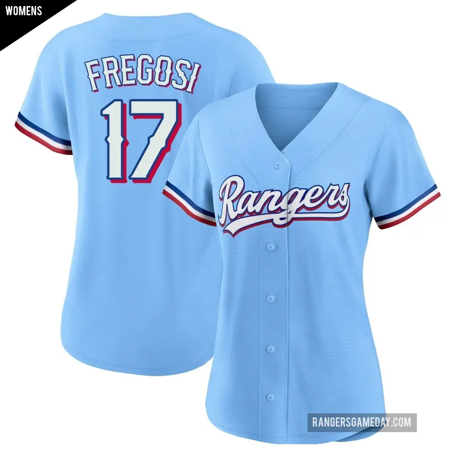 Women's Texas Rangers ＃17 Jim Fregosi Replica Light Blue Alternate Jersey