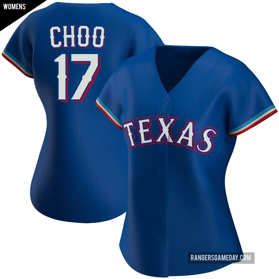 Women's Texas Rangers ＃17 Shin-Soo Choo Replica Royal Alternate Jersey