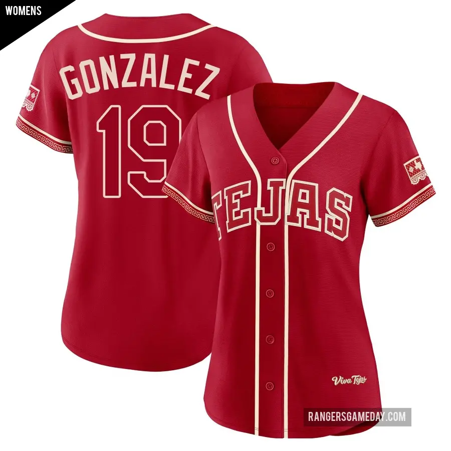 Women's Texas Rangers ＃19 Juan Gonzalez Limited Red 2026 City Connect Stadium Jersey