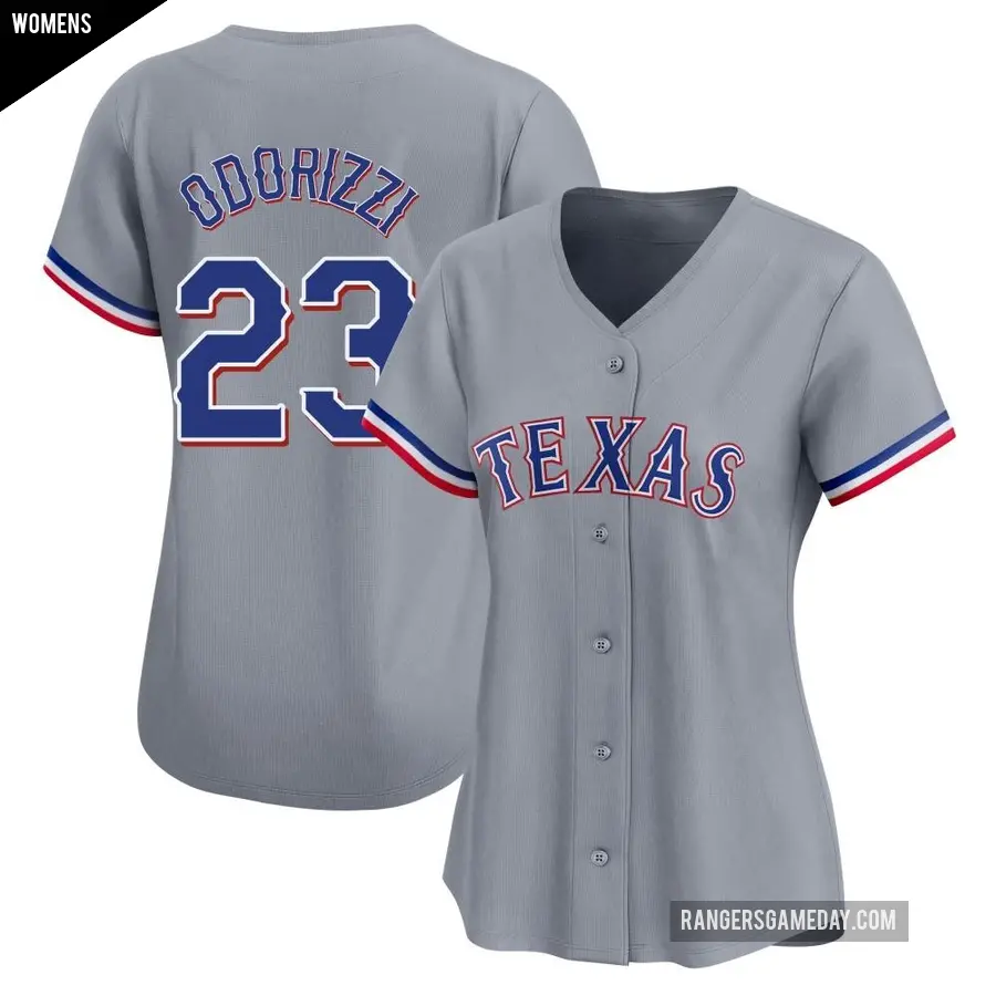 Women's Texas Rangers ＃23 Jake Odorizzi Limited Gray Away Jersey