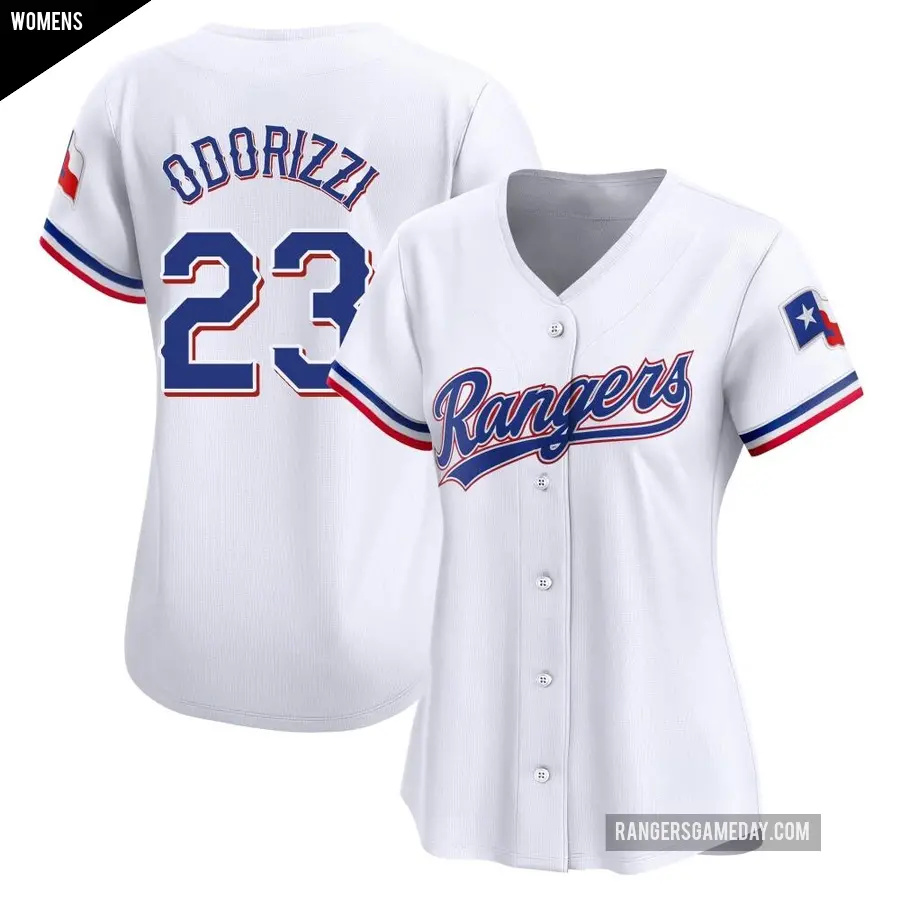 Women's Texas Rangers ＃23 Jake Odorizzi Limited White Home Jersey