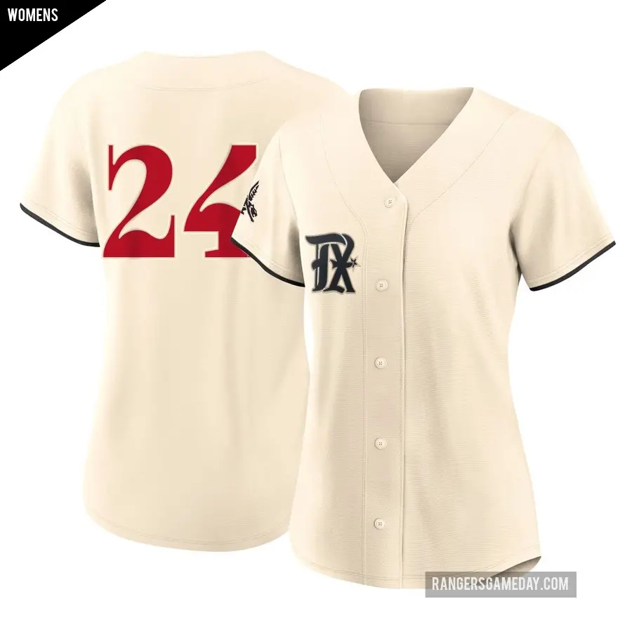 Women's Texas Rangers ＃24 Jonathan Ornelas Replica Cream 2023 City Connect Jersey