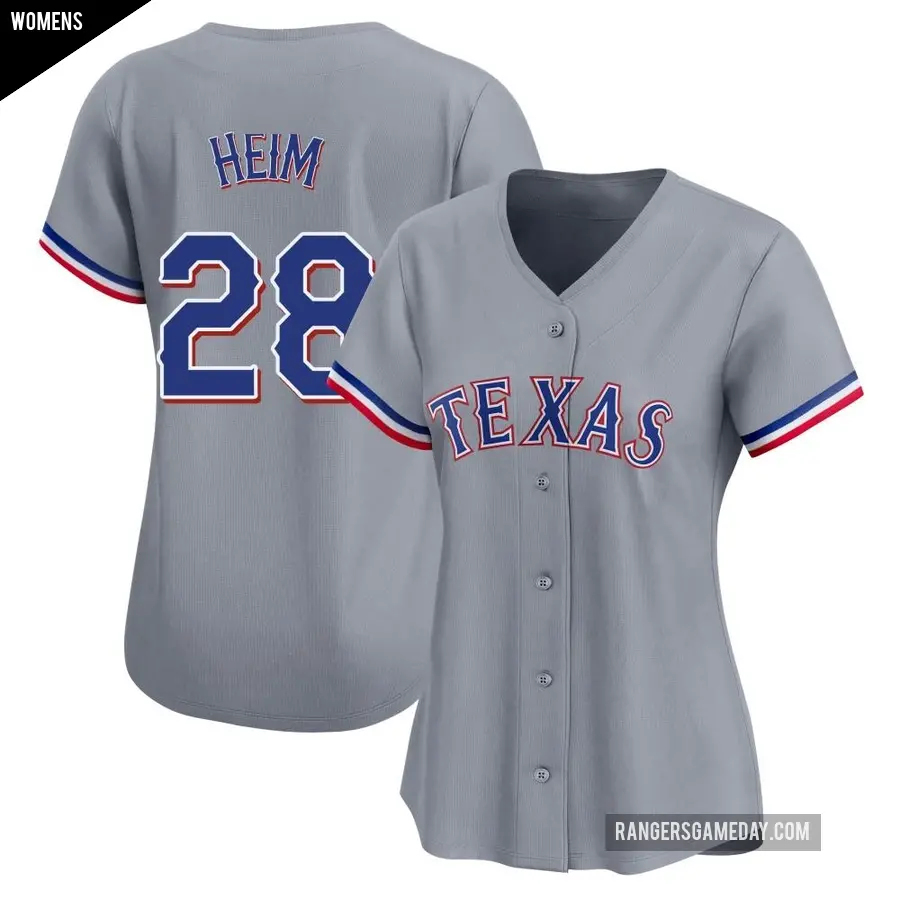 Women's Texas Rangers ＃28 Jonah Heim Limited Gray Away Jersey