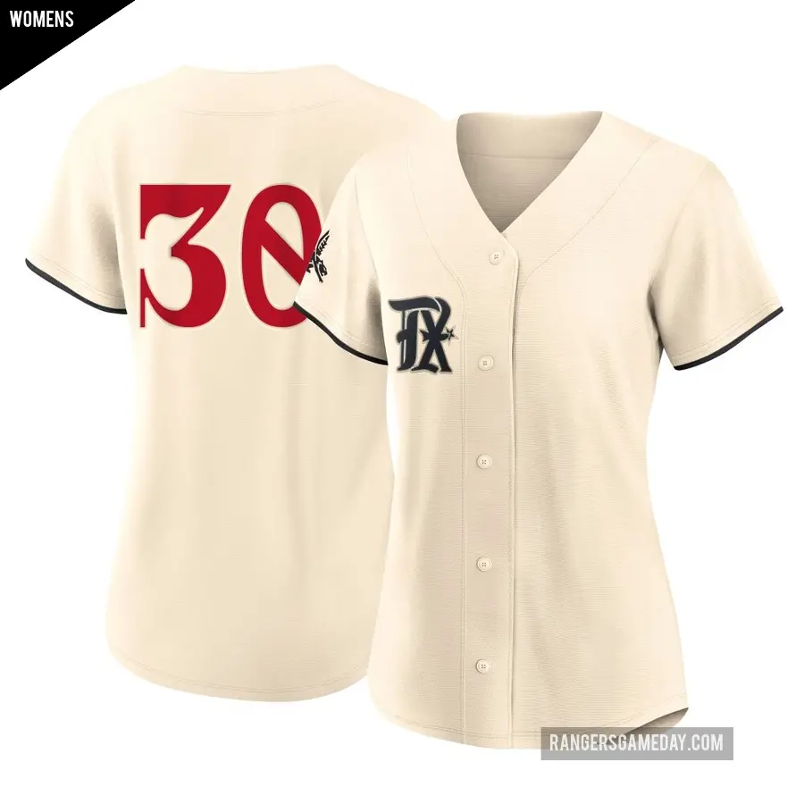 Women's Texas Rangers ＃30 Marc Church Replica Cream 2023 City Connect Jersey