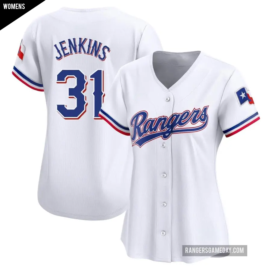 Women's Texas Rangers ＃31 Ferguson Jenkins Limited White Home Jersey