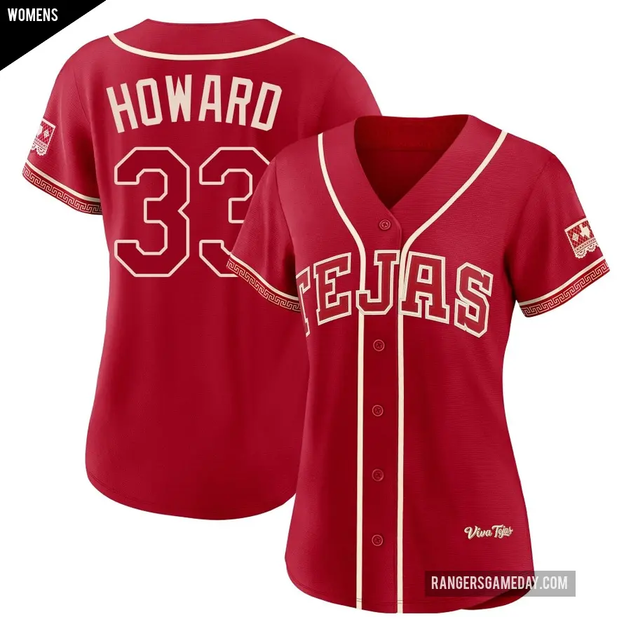 Women's Texas Rangers ＃33 Frank Howard Limited Red 2026 City Connect Stadium Jersey