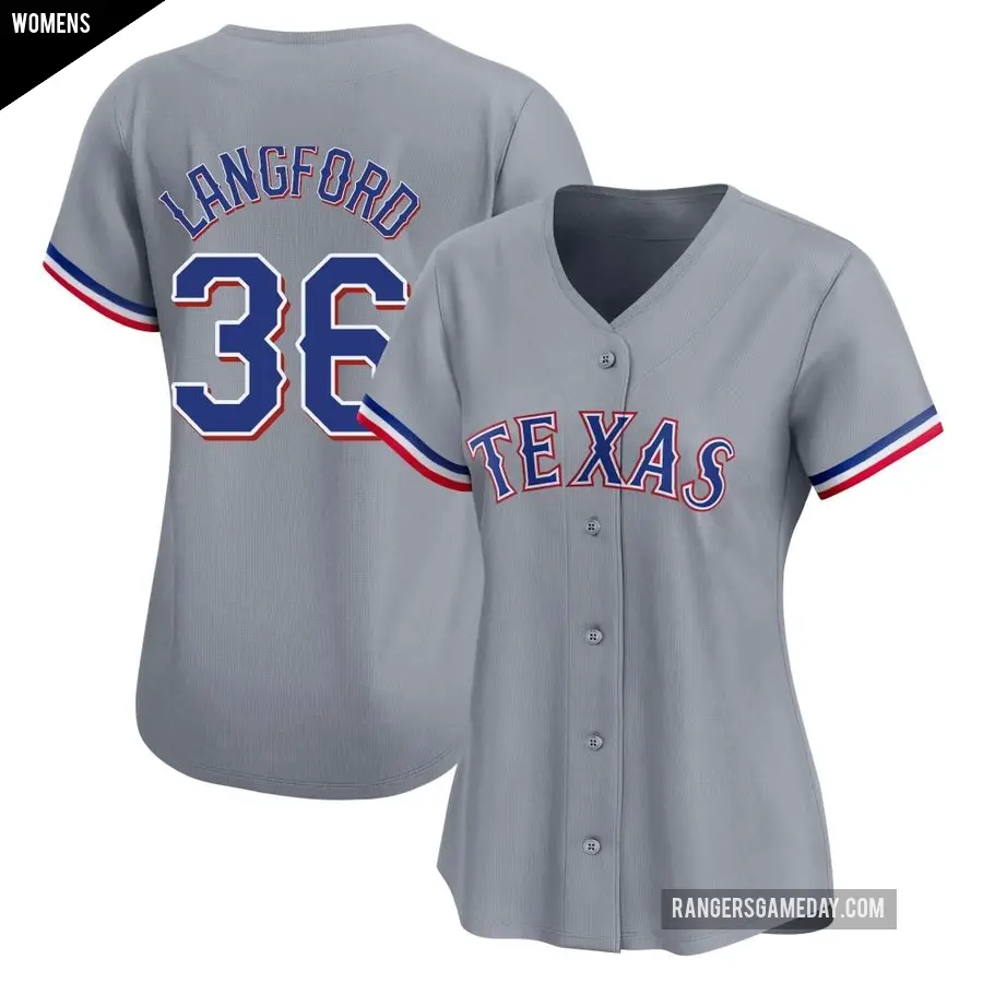 Women's Texas Rangers ＃36 Wyatt Langford Limited Gray Away Jersey