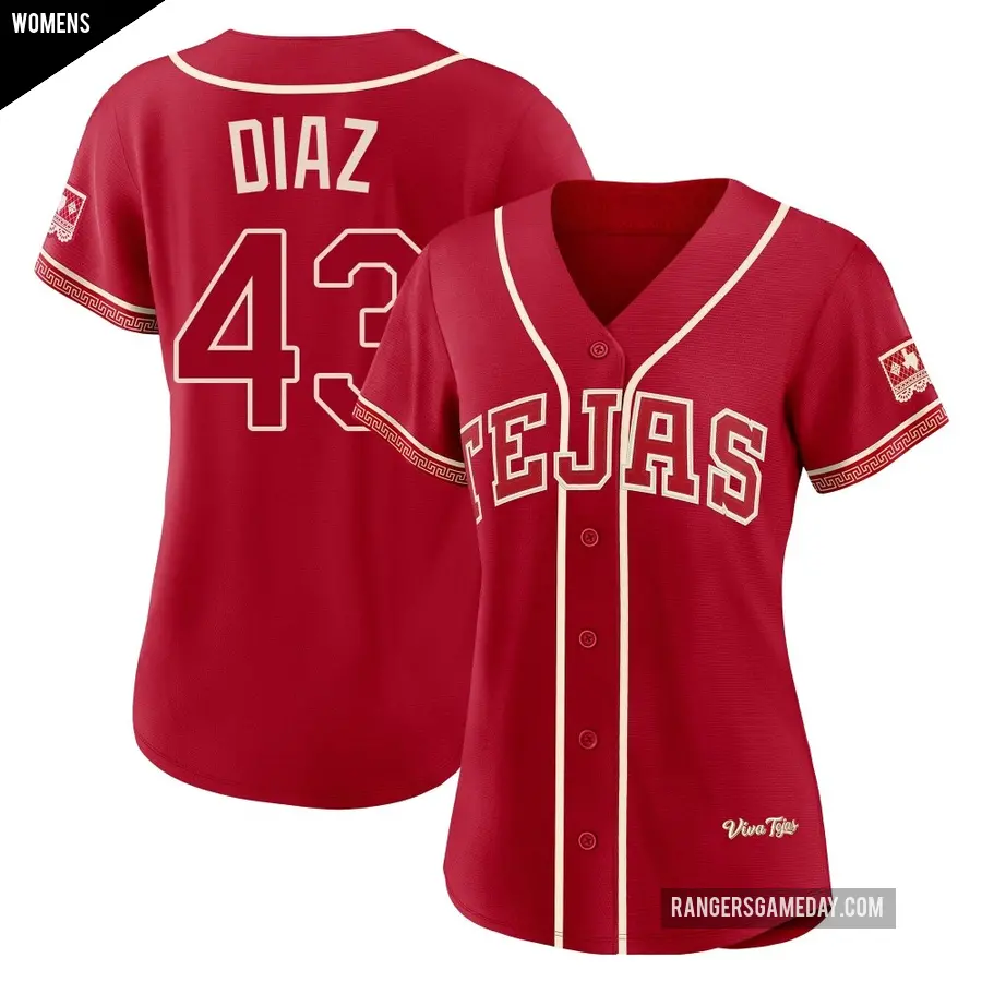 Women's Texas Rangers ＃43 Alexis Diaz Limited Red 2026 City Connect Stadium Jersey