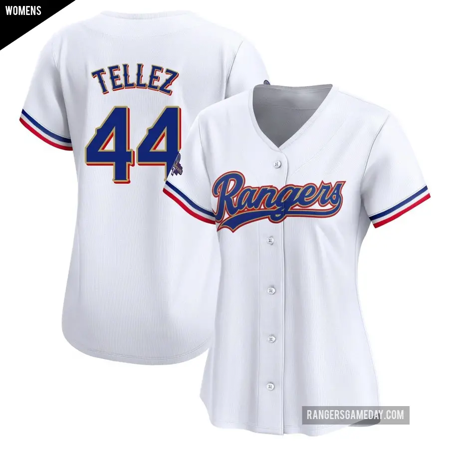 Women's Texas Rangers ＃44 Rowdy Tellez Limited Gold White 2024 Collection Jersey