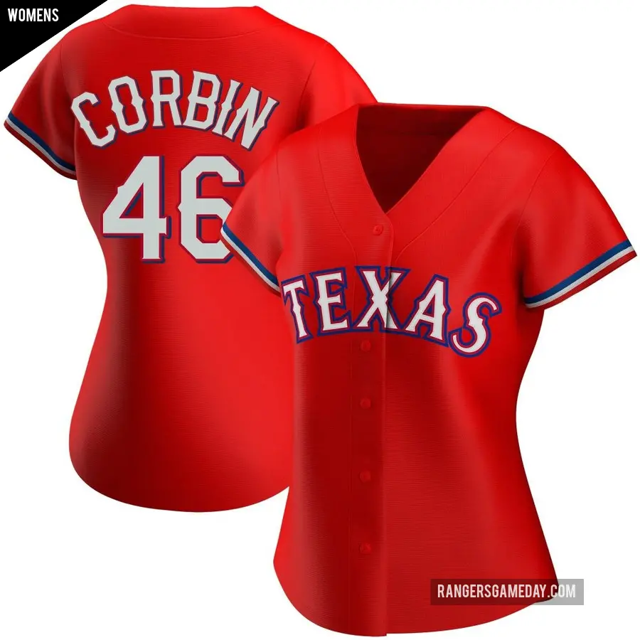 Women's Texas Rangers ＃46 Patrick Corbin Authentic Red Alternate Jersey