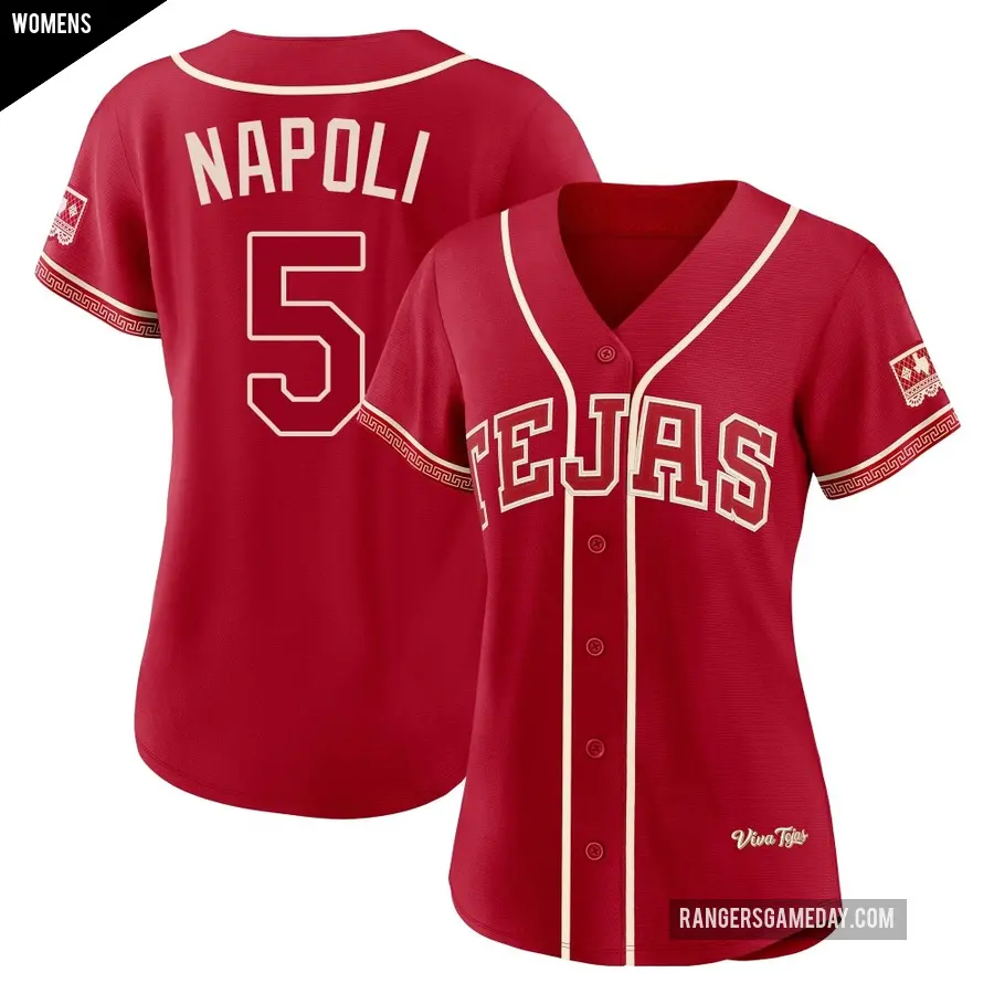 Women's Texas Rangers ＃5 Mike Napoli Limited Red 2026 City Connect Stadium Jersey