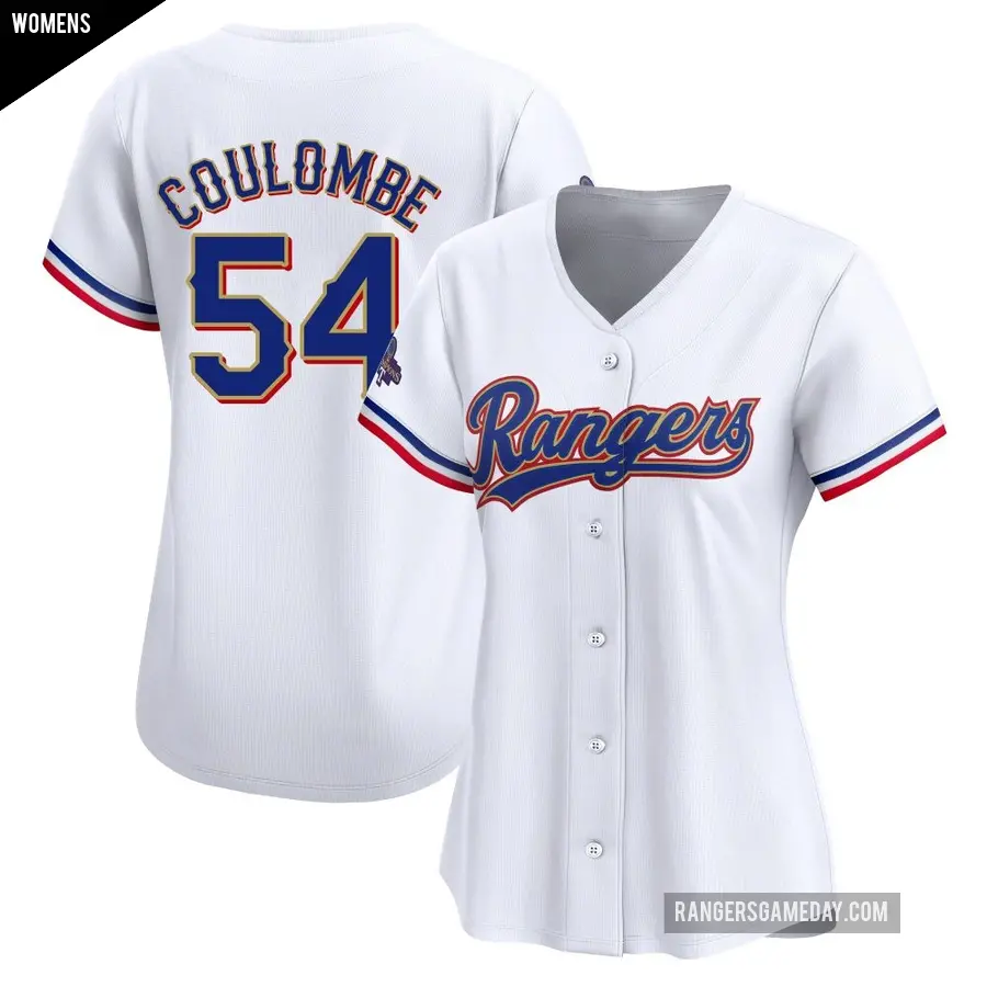 Women's Texas Rangers ＃54 Danny Coulombe Limited Gold White 2024 Collection Jersey