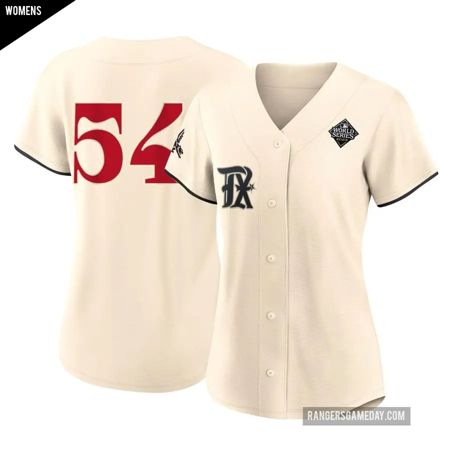 Women's Texas Rangers ＃54 Kyle Cody Authentic Cream 2023 City Connect 2023 World Series Jersey