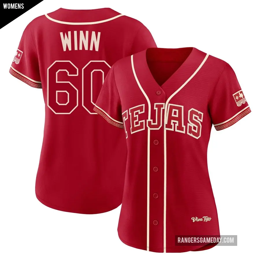 Women's Texas Rangers ＃60 Cole Winn Limited Red 2026 City Connect Stadium Jersey