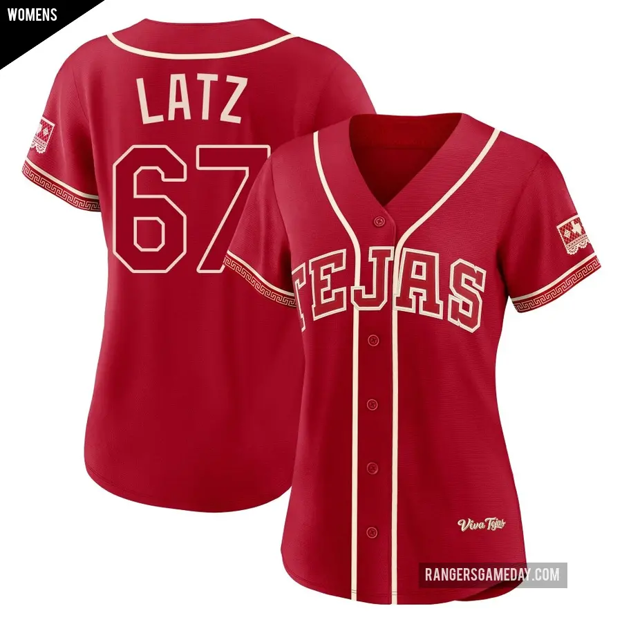 Women's Texas Rangers ＃67 Jacob Latz Limited Red 2026 City Connect Stadium Jersey