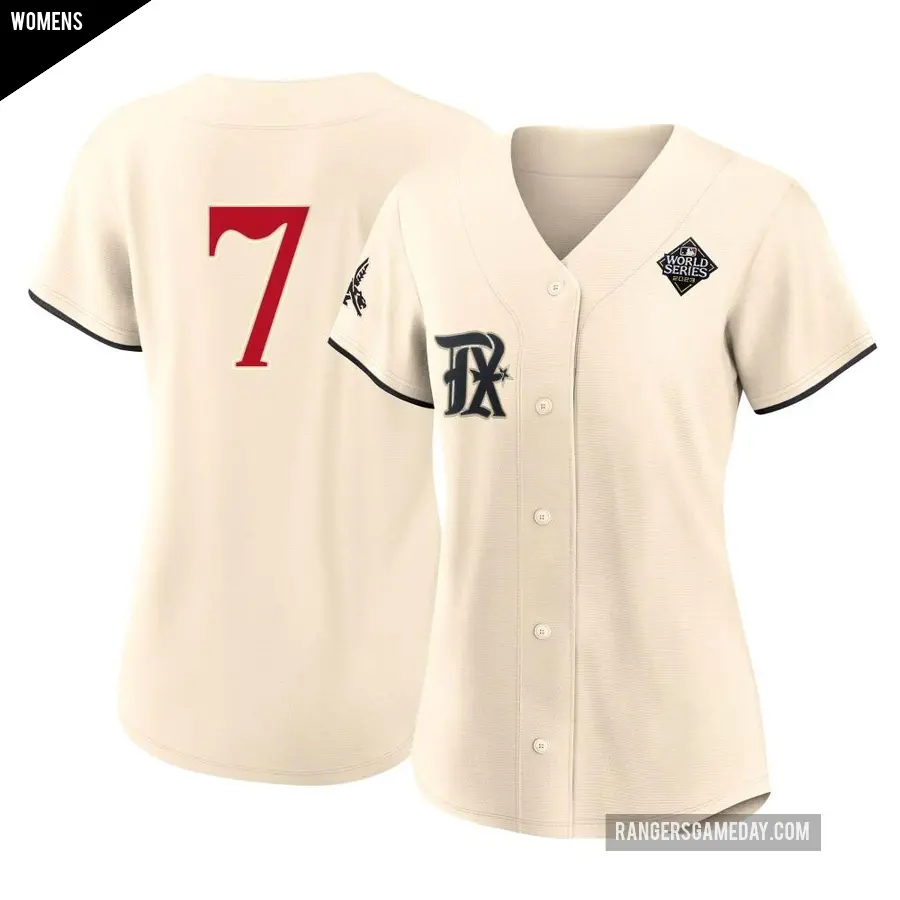 Women's Texas Rangers ＃7 Lenny Randle Authentic Cream 2023 City Connect 2023 World Series Jersey