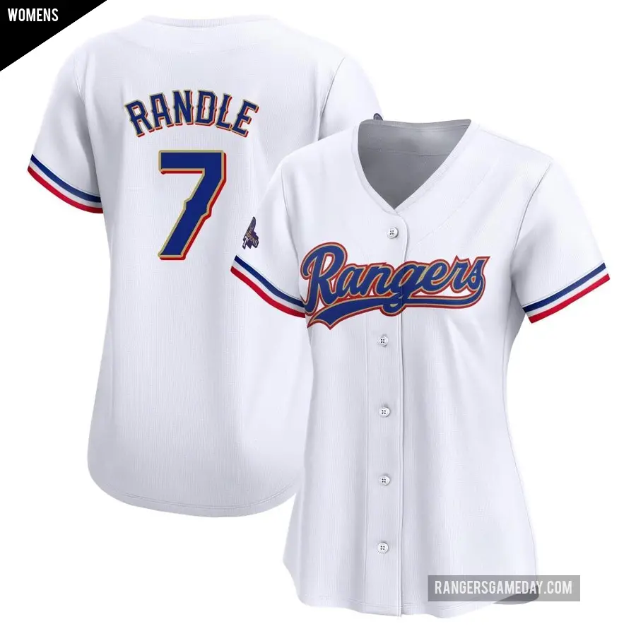 Women's Texas Rangers ＃7 Lenny Randle Limited Gold White 2024 Collection Jersey