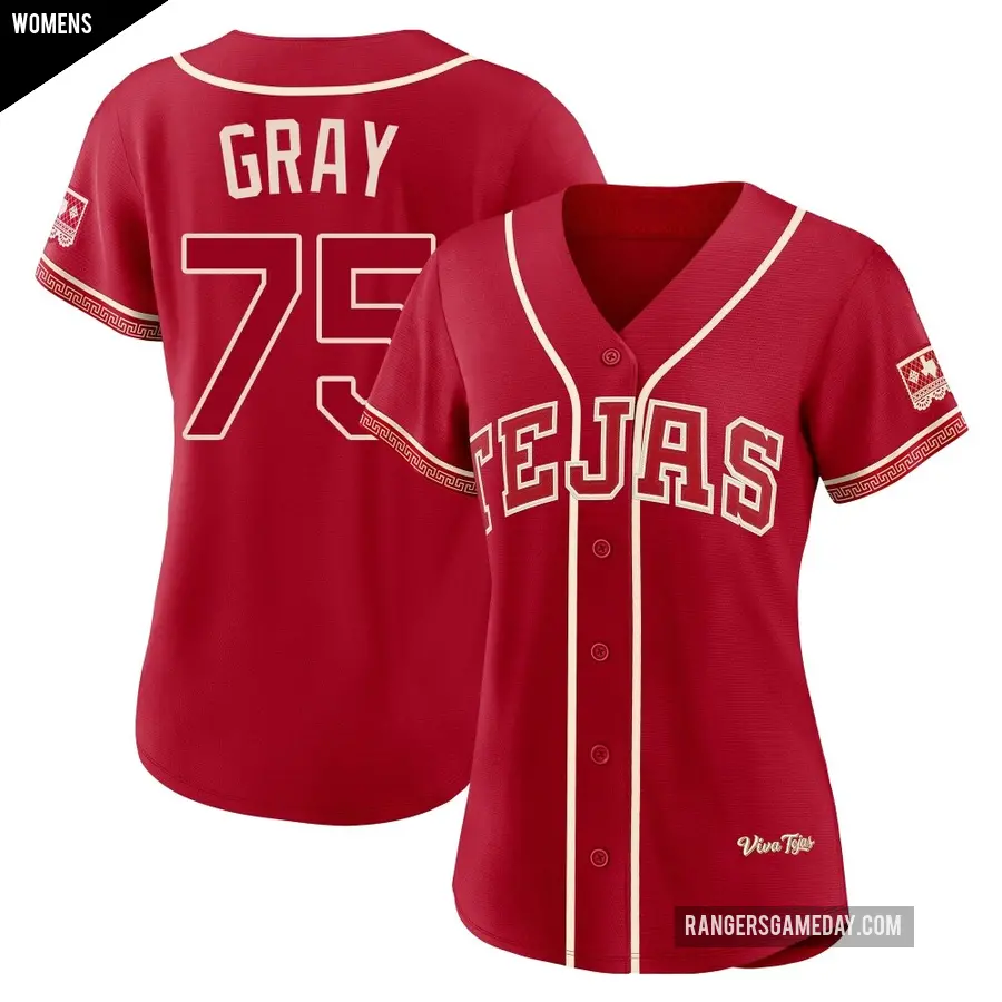 Women's Texas Rangers ＃75 Peyton Gray Limited Red 2026 City Connect Stadium Jersey