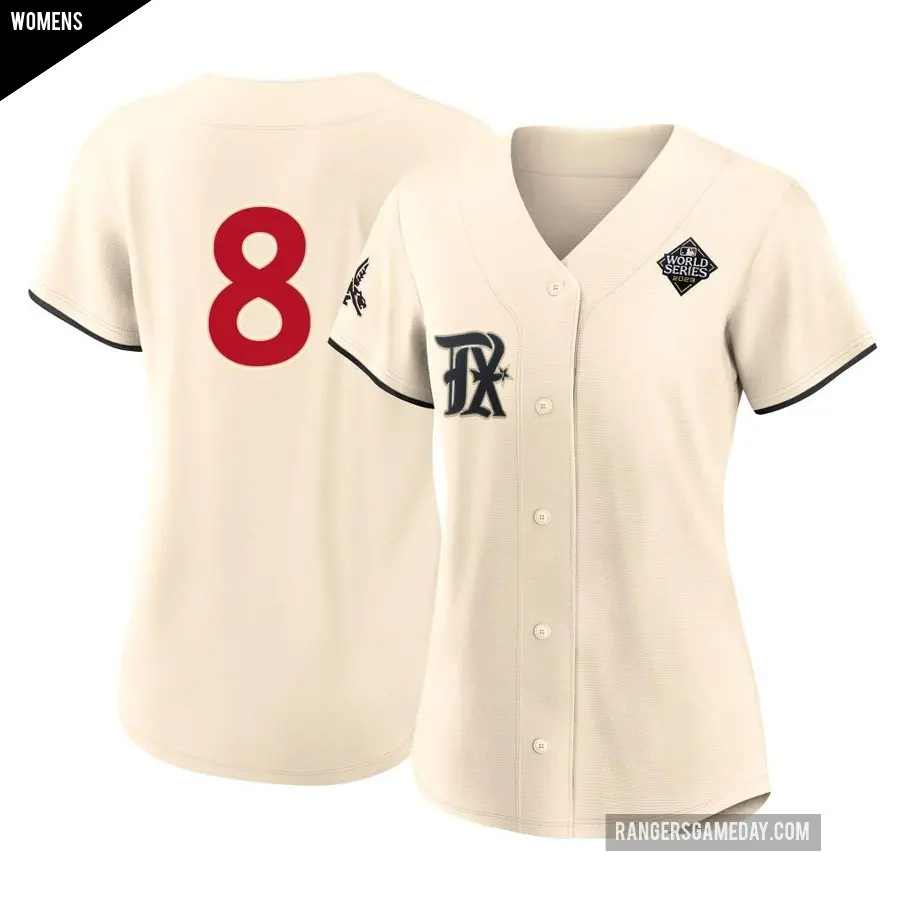 Women's Texas Rangers ＃8 Josh Smith Replica Cream 2023 City Connect 2023 World Series Jersey