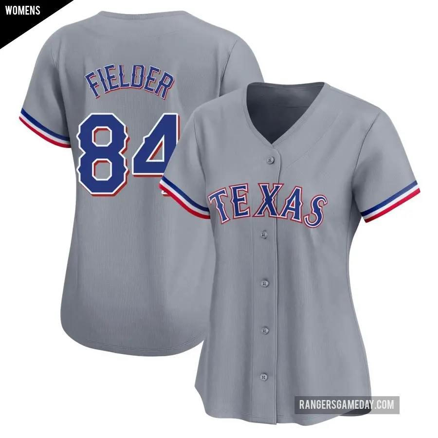 Women's Texas Rangers ＃84 Prince Fielder Limited Gray Away Jersey