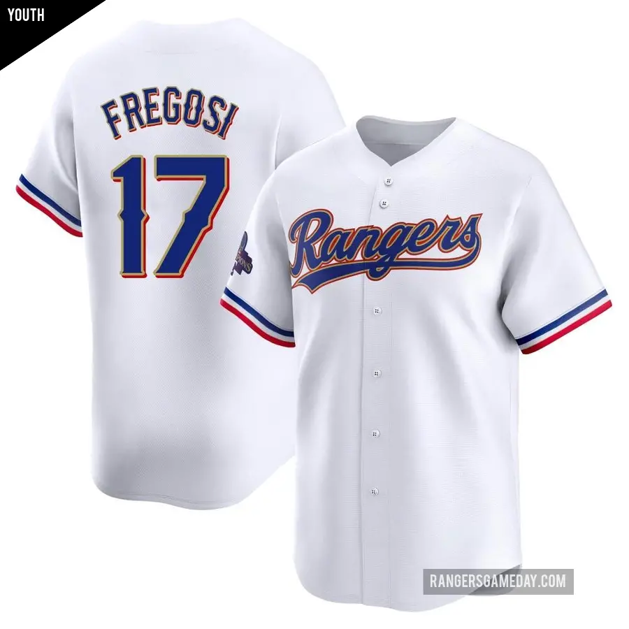 Youth Texas Rangers ＃17 Jim Fregosi Limited Gold White 2024 Collection Jersey