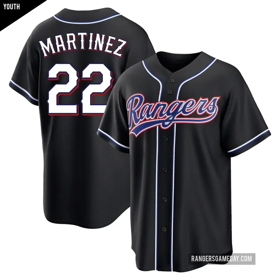 Youth Texas Rangers ＃22 Nick Martinez Replica Black Fashion Out Jersey