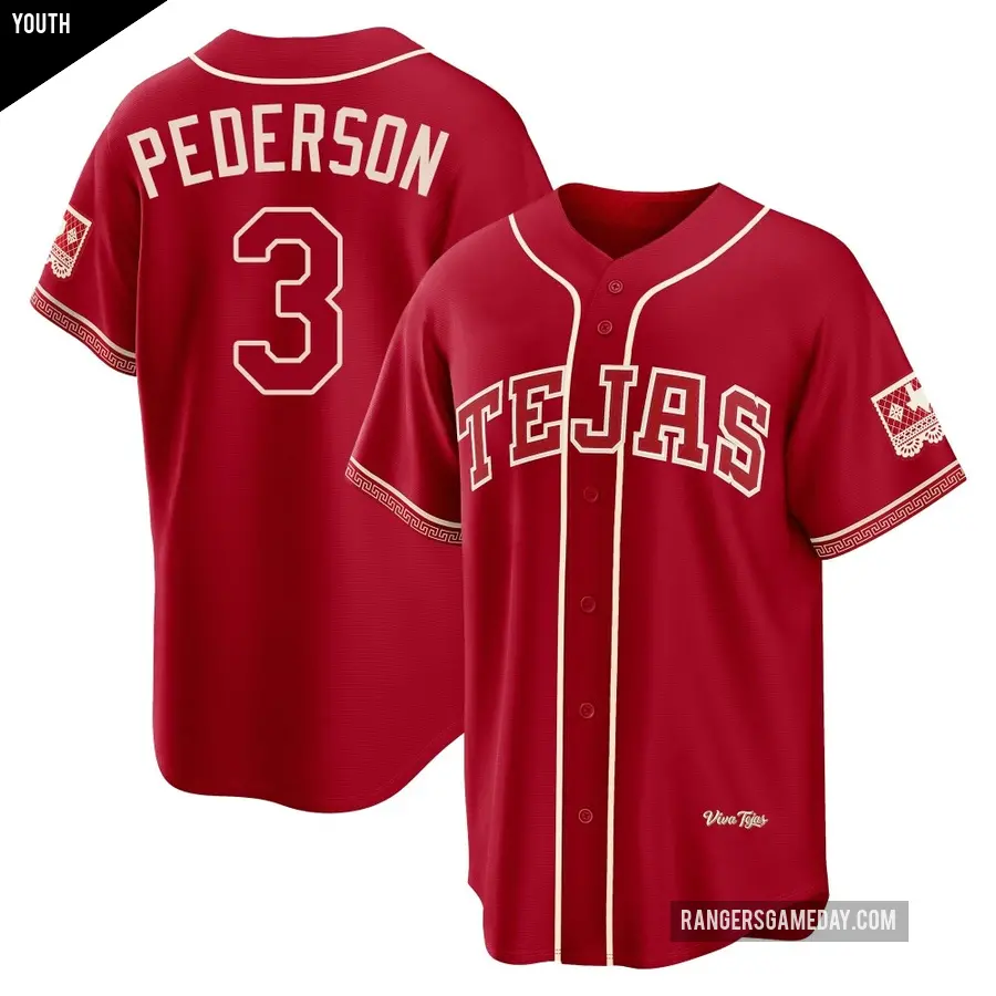 Youth Texas Rangers ＃3 Joc Pederson Limited Red 2026 City Connect Stadium Jersey
