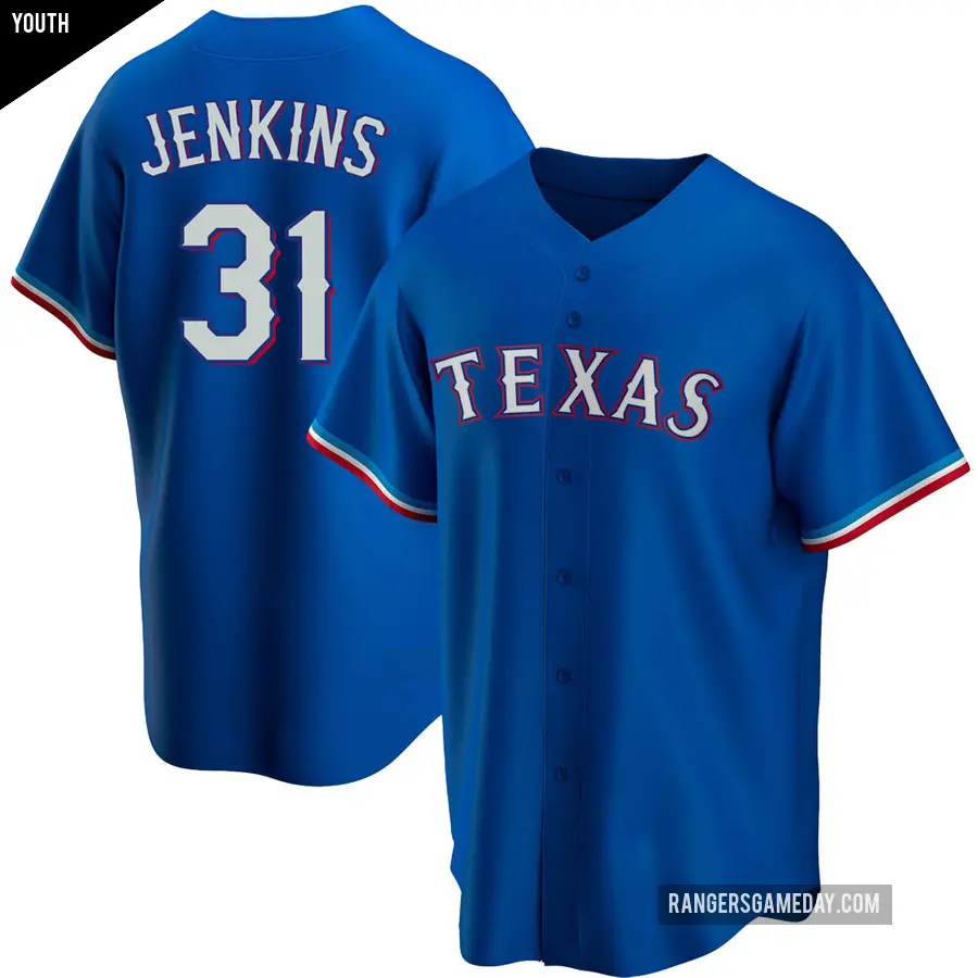 Youth Texas Rangers ＃31 Ferguson Jenkins Replica Royal Alternate Jersey