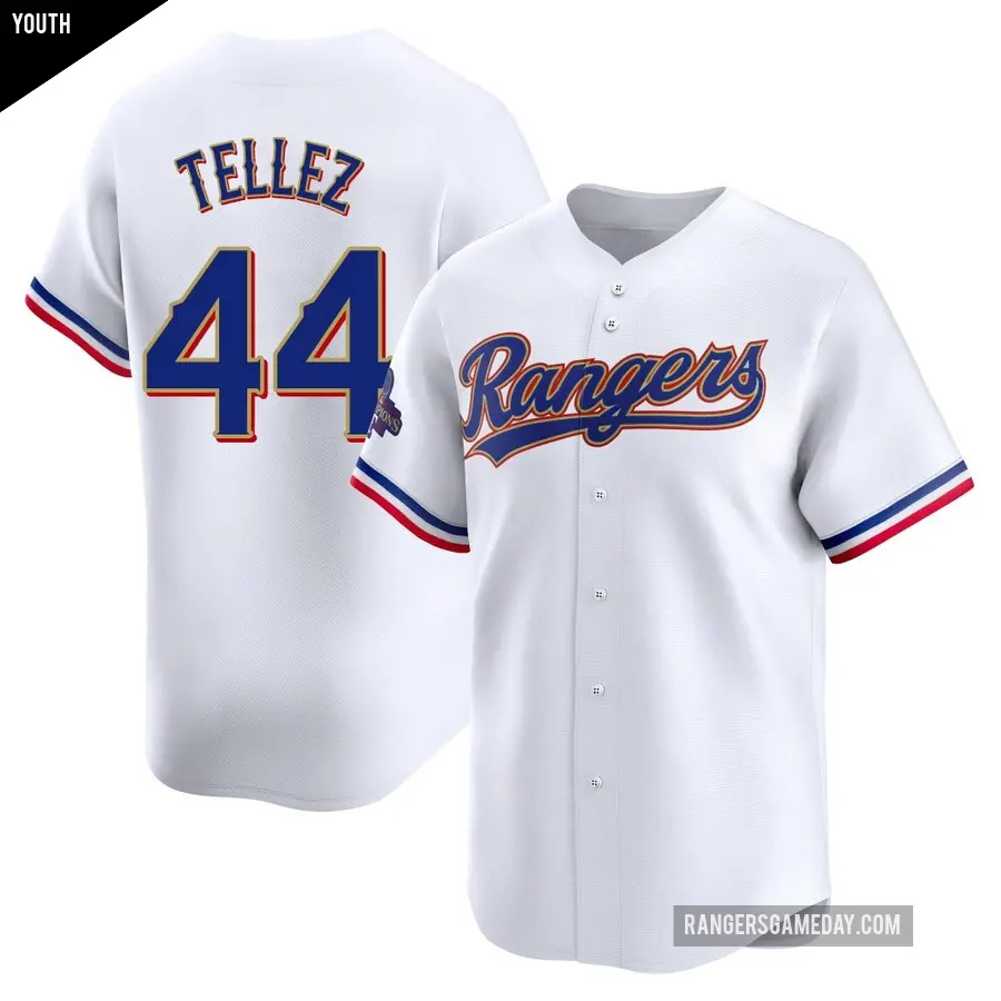 Youth Texas Rangers ＃44 Rowdy Tellez Limited Gold White 2024 Collection Jersey